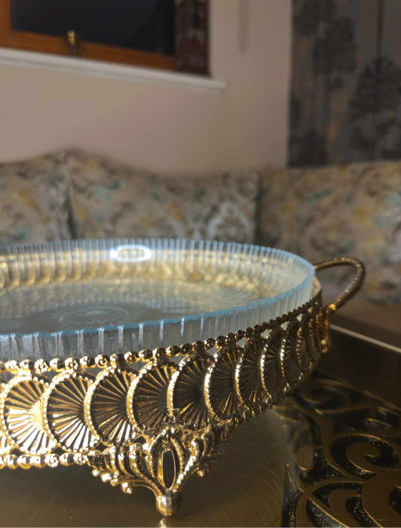 Gold and Glass Tray