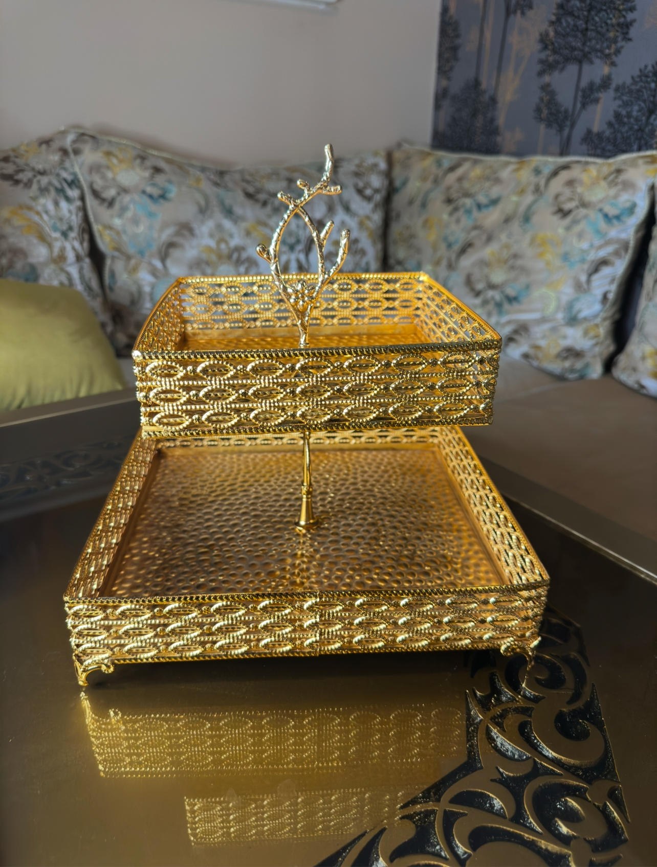 Two-Tier Square Cake Stand