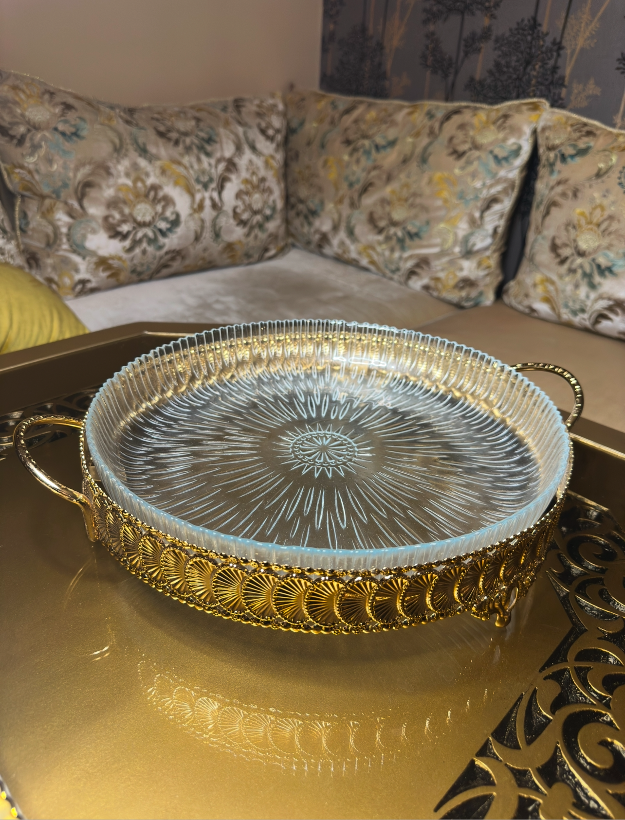 Gold and Glass Tray